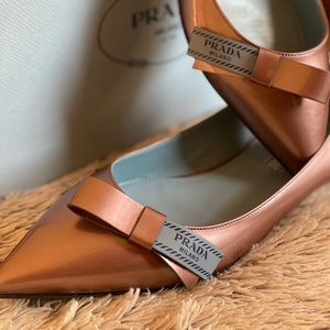Prada logo mauve ballerina flat